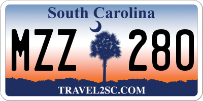 SC license plate MZZ280