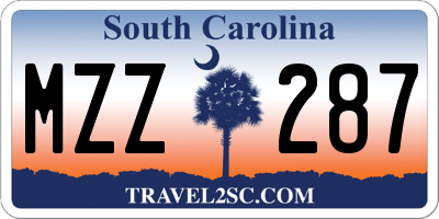 SC license plate MZZ287