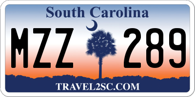 SC license plate MZZ289