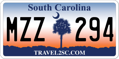 SC license plate MZZ294