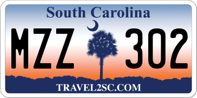 SC license plate MZZ302