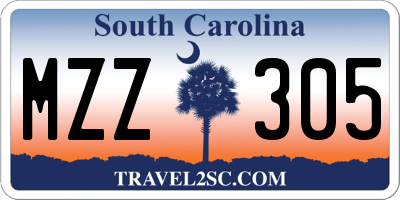 SC license plate MZZ305