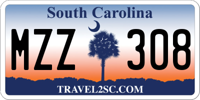 SC license plate MZZ308