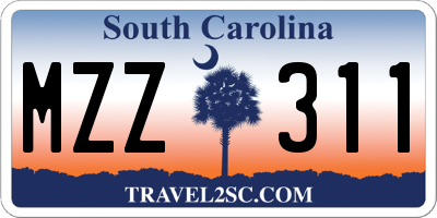 SC license plate MZZ311