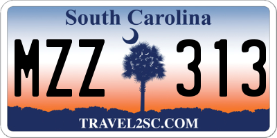 SC license plate MZZ313