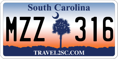 SC license plate MZZ316