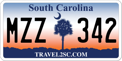 SC license plate MZZ342