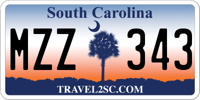 SC license plate MZZ343