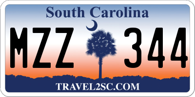SC license plate MZZ344