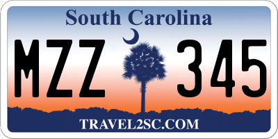 SC license plate MZZ345