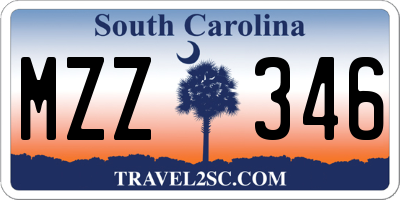 SC license plate MZZ346