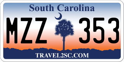 SC license plate MZZ353