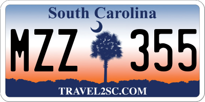 SC license plate MZZ355