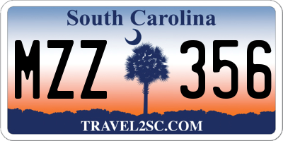 SC license plate MZZ356