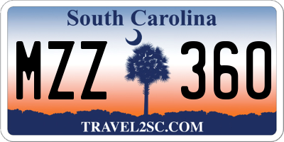 SC license plate MZZ360