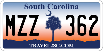 SC license plate MZZ362