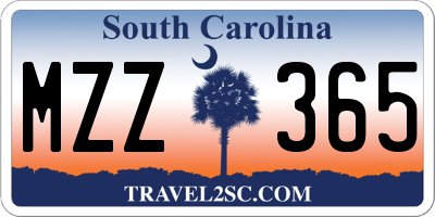 SC license plate MZZ365