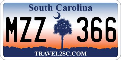 SC license plate MZZ366