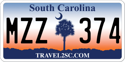 SC license plate MZZ374
