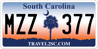 SC license plate MZZ377