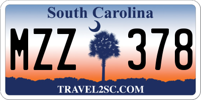 SC license plate MZZ378