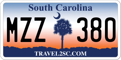 SC license plate MZZ380