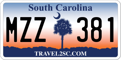 SC license plate MZZ381