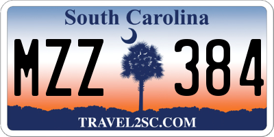 SC license plate MZZ384