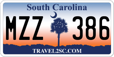 SC license plate MZZ386