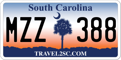 SC license plate MZZ388