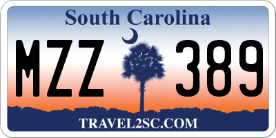 SC license plate MZZ389