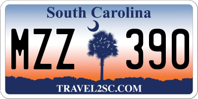 SC license plate MZZ390