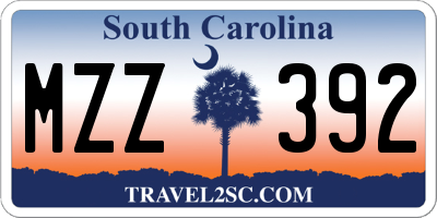 SC license plate MZZ392