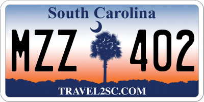 SC license plate MZZ402