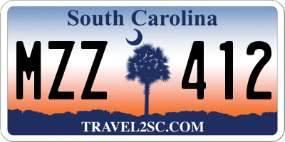 SC license plate MZZ412