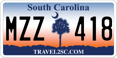 SC license plate MZZ418