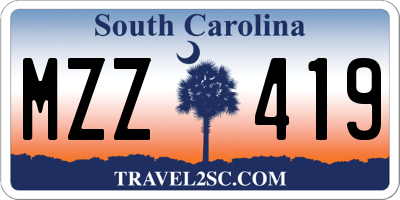 SC license plate MZZ419