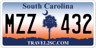 SC license plate MZZ432