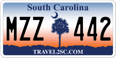 SC license plate MZZ442