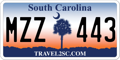 SC license plate MZZ443