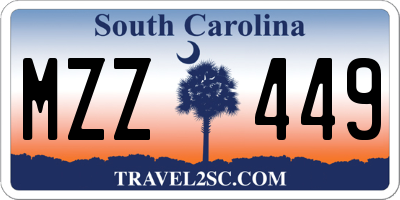 SC license plate MZZ449