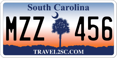 SC license plate MZZ456