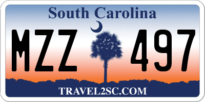 SC license plate MZZ497