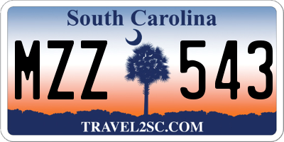 SC license plate MZZ543
