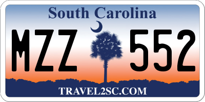 SC license plate MZZ552