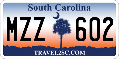 SC license plate MZZ602
