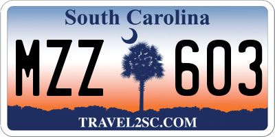SC license plate MZZ603