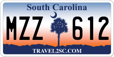 SC license plate MZZ612