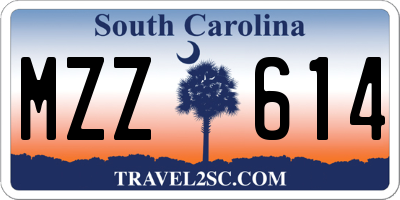 SC license plate MZZ614