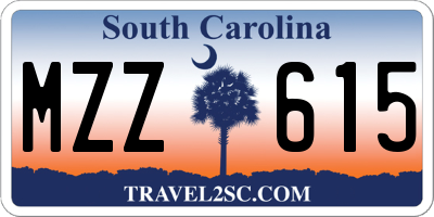 SC license plate MZZ615